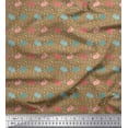 thumbnail image 1 of Soimoi Brown Rayon Fabric Rabbit Animal Print Fabric by the Yard 42 Inch Wide, 1 of 3