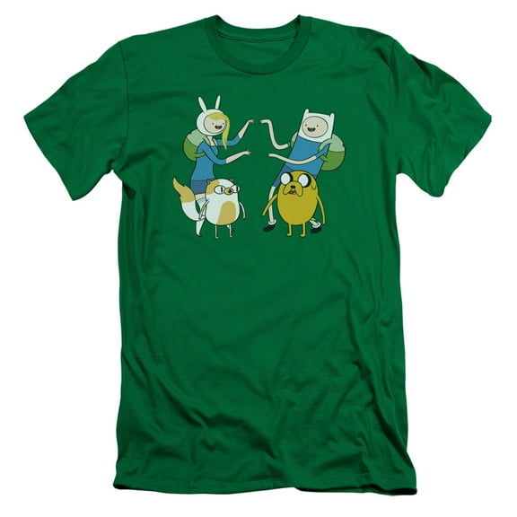 Adventure Time Meet Up S/S Adult 30/1 T-Shirt Kelly Green