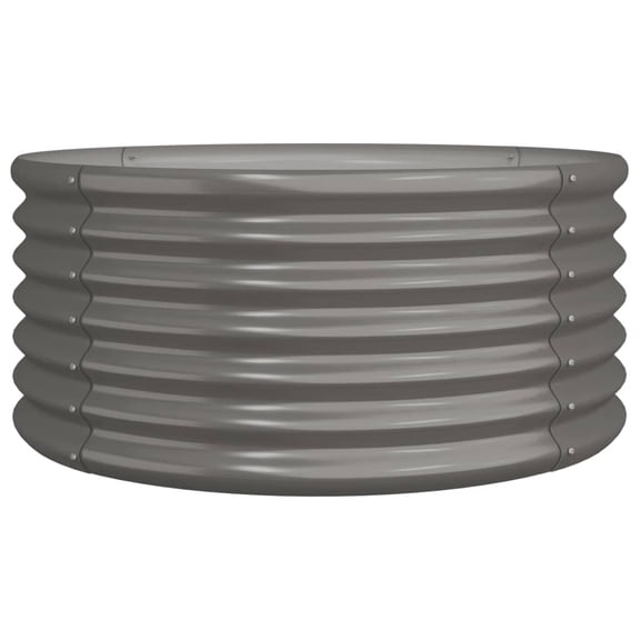 Bowery Hill Powder-coated steel Large Garden Planter in Grey