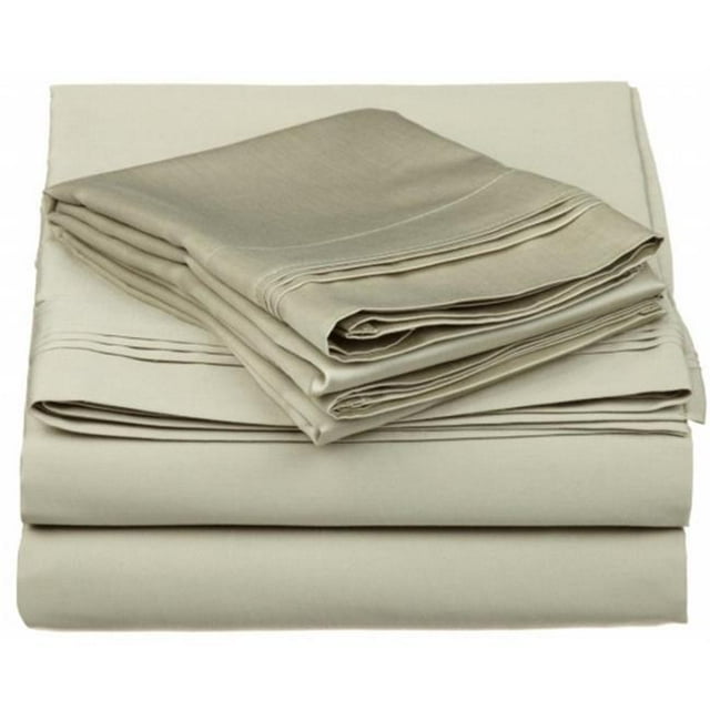 Ensemble de Draps en Coton Égyptien 650 Fils Uni Split Très Grand-Sauge