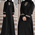 thumbnail image 2 of Robe Maxi Abaya à Imprimé pour Femmes Grande Taille Jilbab Musulmane, Caftan Décontracté, Longue Robe, 2 of 6