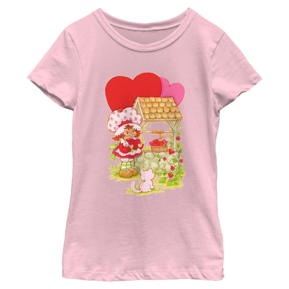 Girl's Strawberry Shortcake Well Hearts Custard Graphic T-Shirt