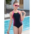 thumbnail image 6 of Charmo Color Blocked Swimsuit for Girls Athletic One Piece Practice Swimwear Racerback Bathing Suit, Size 8-16, 6 of 7