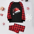 thumbnail image 2 of Odeerbi Christmas Pajamas for Family Holiday Plaid Long Sleeve Family Christmas Pajamas Matching Sets Mom Plaid Print Tops Pants Set Loungewear Two-Piece Sleepwear Xmas PJs Set Black, 2 of 6