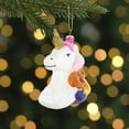 thumbnail image 2 of Northlight 4” Rainbow Unicorn Bust Hanging Glass Christmas Ornament, 2 of 5