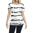 thumbnail image 3 of NAMTYQX V Neck T Shirts for Women Soft Short Sleeve Pattern Cute Womens Tops Summer Tshirts Shirts for Women White Size 3XL, 3 of 5