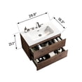 thumbnail image 5 of Walnut Bathroom Vanity with Ceramic Sink 20% More Storage and Eco - friendly E1 Boards, 5 of 5