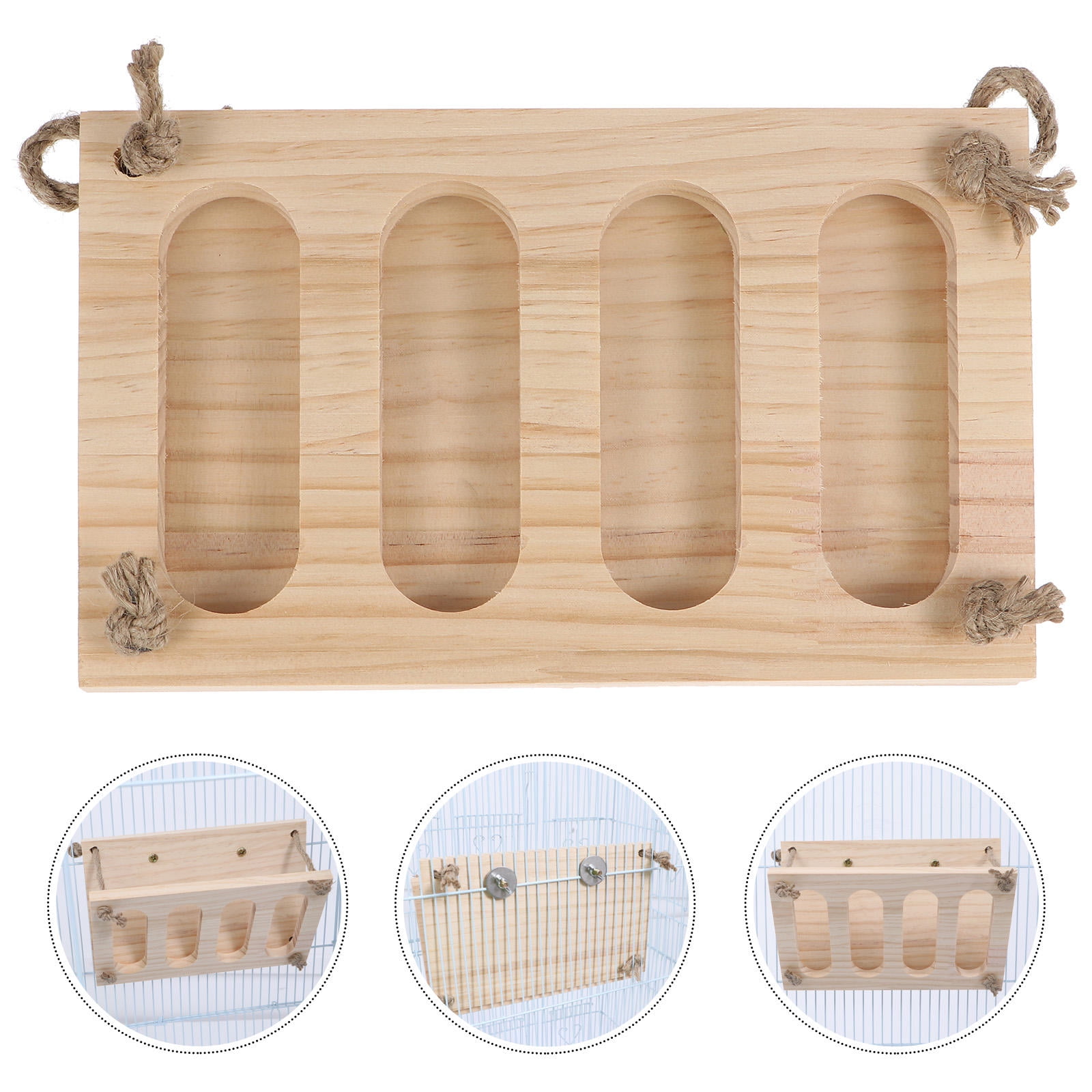 TABLZONE Vertical Hay Storage Rabbit Food Manger Wood Safe Feeding 1Pcs