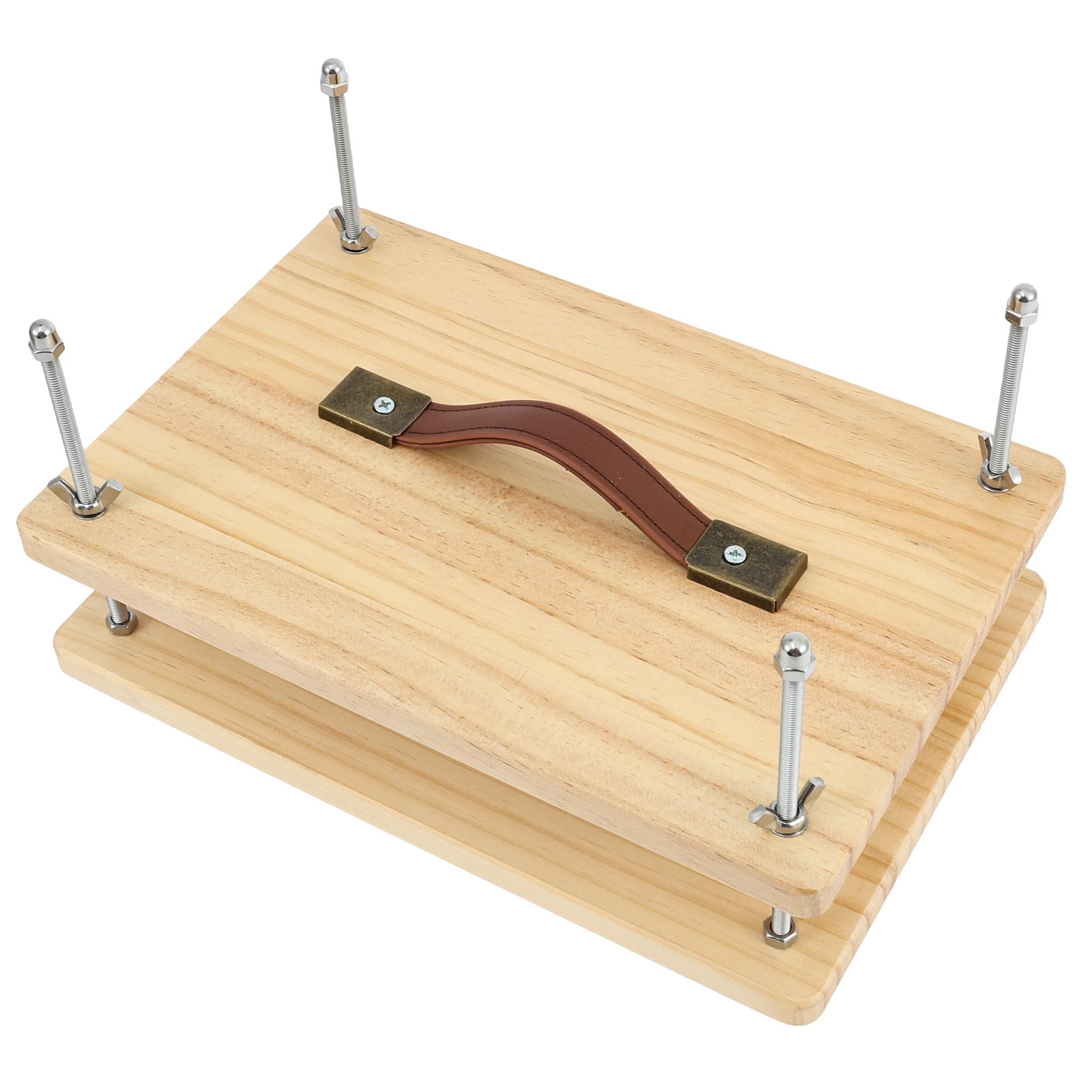 Atopoler Bookbinding Press Flower Press,Portable Quick and Easy Tool with Leather Handle for Beginners and Hobbyists,11.42 x 7.83 inches