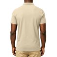 thumbnail image 6 of Mens Polo Shirts Buttons Short Sleeve Basic Business Shirts Breathable Soft Casual Performance Classic Fit Shirts Khaki M, 6 of 6