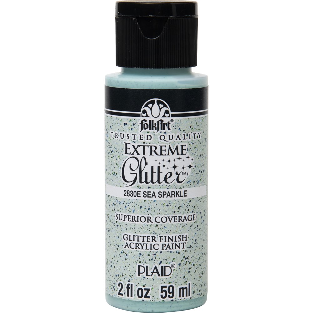 FolkArt 2830E Extreme Glitter Acrylic Craft Paint, Glitter Finish, Sea