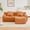 Orange, variant on L-Shaped Teddy Fabric 2-Seat Boneless Sofa, No Assembly Required Curved Armrest, Streamlined Design Ergonomic Design, 32D High Density Sponge for Living Rooms Rest Areas Bedroom (Orange)