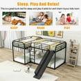thumbnail image 6 of Bellemave Quad Bunk Beds with Slide, Metal Full and Twin Corner Bunk Beds for 4, Heavy-Duty L-Shape Floor Bunk Bed for Teens Bedroom（Black）, 6 of 12