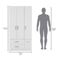 thumbnail image 5 of Tuhome Furniture Sebree Engineered Wood 4-Doors Bedroom Armoire in White, 5 of 5
