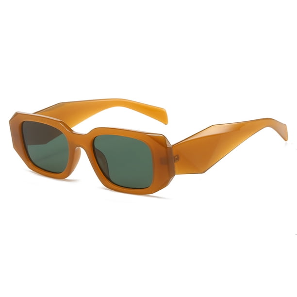 Gafas de sol cuadradas de moda con montura pequeña y distintivas en ángulo para mujer, gafas de baile de hip-hop