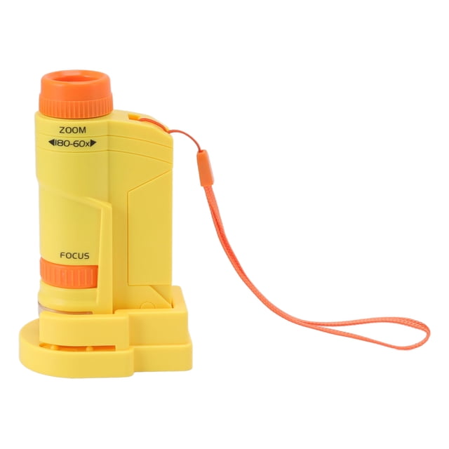 Microscopio de mano Bling Bling amarillo portátil ABS 60x-180x