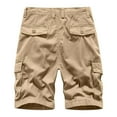 thumbnail image 4 of WERYOUNG Men Summer Solid Color Casual Wash Pocket Cargo Shorts Stylish Trunks, Khaki, 31, 4 of 4