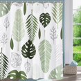 thumbnail image 3 of Shower Curtain,Green Leaf Shower Curtains for Bathroom,Green Palm Leaf Abstract Plant Botanical Shower Curtain Set,Waterproof Fabric Cloth Shower Curtains,Bathtub Curtain with Hooks72x72in, 3 of 6