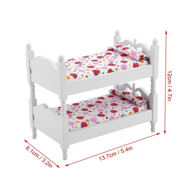 Doll House Mini Furniture Children Bedroom Model Bunk Bed Toys Wooden Doll Bunk Bed Toy Walmart