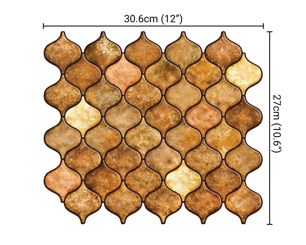 Mosaicowall 10-Sheet Peel and Stick Tile - 11.9"x11.8" Premium Kitchen Self Adhesive Backsplash Tile