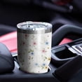 thumbnail image 5 of 30oz Pioneer Flower Floral Print Pattern Tumbler, Double Wall Vacuum Insulated Cup, BPA-Free Leak Proof Lid & Reusable Straws, Hot 12h, Cold 34h, 5 of 6