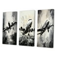 thumbnail image 3 of Designart " Plane Soaring II" Plane Wall Art Set Of 3 - Grey Plane Gallery Wall Set For Home Decor, 3 of 7