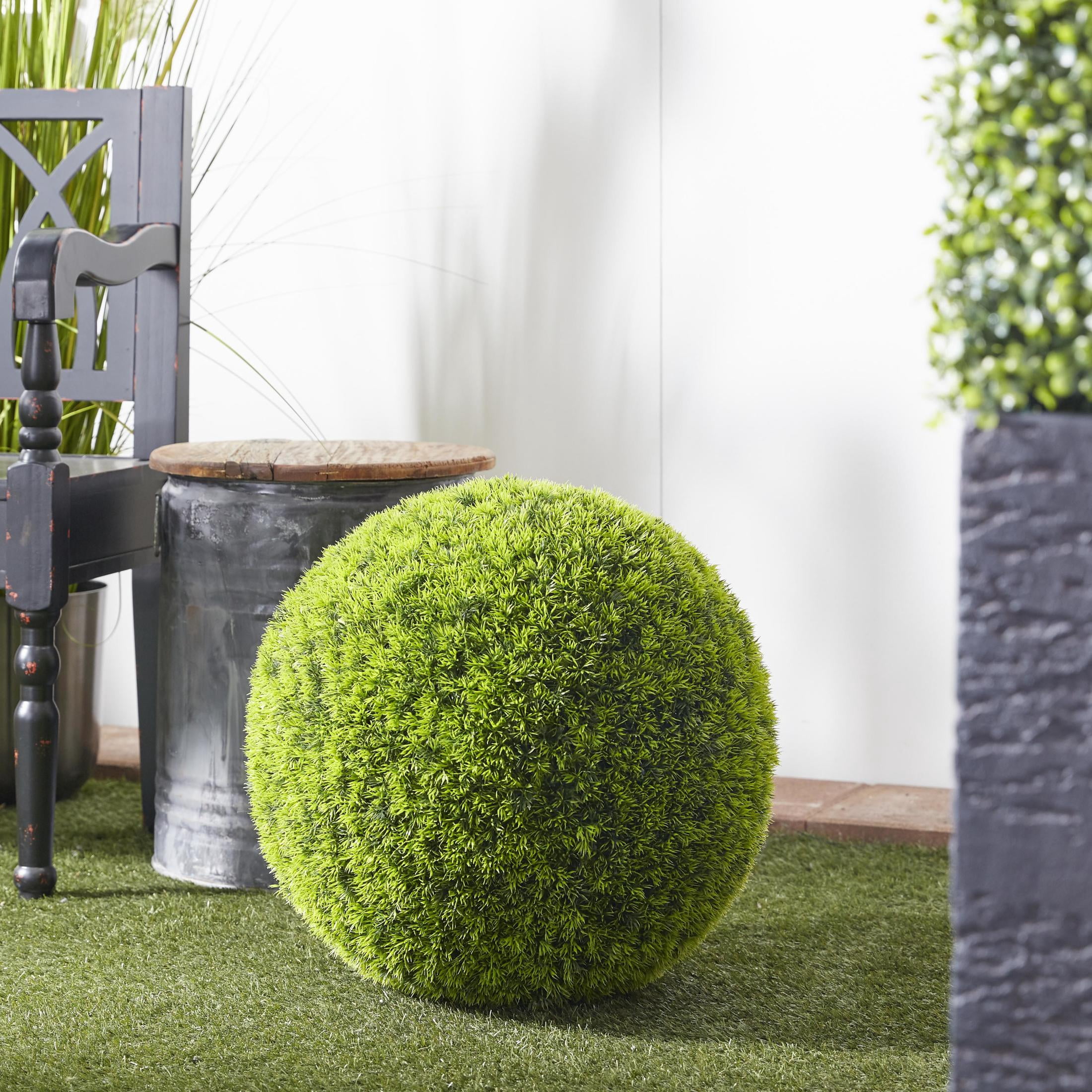 22" Round Topiary Artificial Foliage Ball, by DecMode