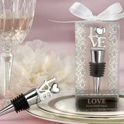 Kate Aspen Love Chrome Bottle Stopper - Set of 6 - Guest Gift, Party Favor or Decorations for Weddings, Bridal Showers, Baby Showers & More