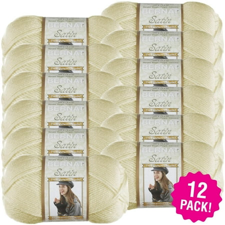 - Bernat Satin Solid Yarn - Silk, Multipack of 12