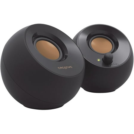 Creative Pebble V2 USB-Powered Desktop Speakers with Far-Field Drivers and Passive Radiators for Pcs and Laptops (Black)