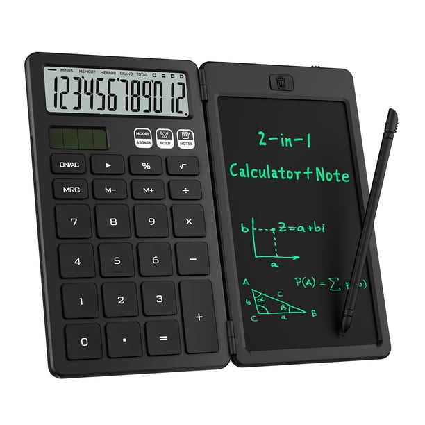 Calculadora de escritorio ROATEE con bloc de notas LCD borrable