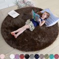 thumbnail image 1 of Blush Round Rug For Bedroom,fluffy Circle Rug For Kids Room,furry Carpet For Teen Girls Room, 1 of 1