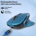 thumbnail image 4 of Ratón Jiggler KUYHRF Ergonómico Bluetooth Vertical Azul, 4 of 6