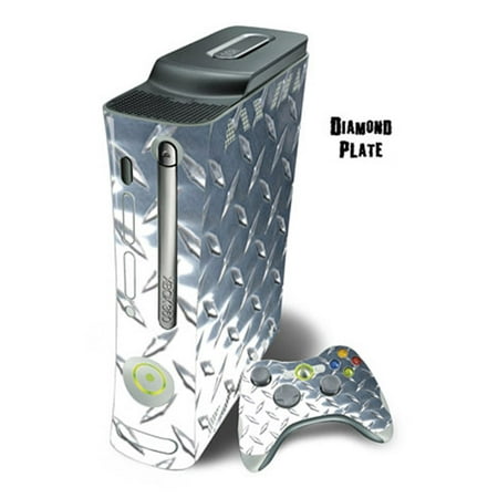 - Mightyskins Protective Skin Decal Wrap Cover for Xbox 360 Console + two Xbox 360 Controllers Sticker - Diamond Plate