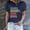 Navy, variant on YHAJDS Women's Summer Tops Trendy Letter Print Short Sleeve Round Neck Loose Blouse