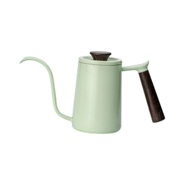 Cafetera de cuello de cisne con goteo para verter sobre , ligera y portátil, con para café, tetera para el hogar, restaurante y oficina Verde