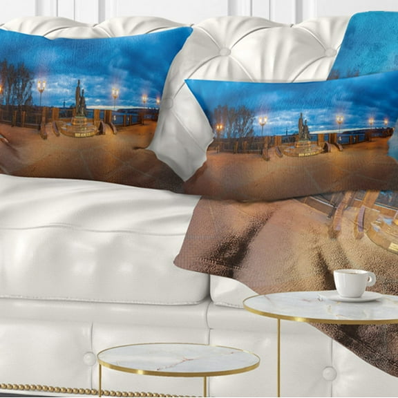 Designart Monument to Armories Panorama - Landscape Printed Throw Pillow - 12x20