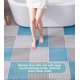 thumbnail image 4 of Paquete de 2 baldosas entrelazadas azules y blancas con orificios de drenaje Alfombrilla antideslizante de PVC suave para el piso de la ducha Alfombrilla modular entrelazada para drenaje, pi, 4 of 5