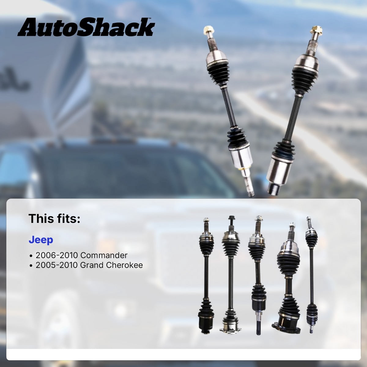 AutoShack Front CV Axle Shaft Assembly for Jeep, Grand Cherokee 2005-2010 Commander 2006-2010, 4WD AWD V6 3.0L 3.7L V8 4.7L 5.7L 6.1L, Left