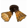 thumbnail image 5 of Meyda Tiffany 163434 Delta 2 Light 10" Wide Semi-Flush Ceiling Fixture - MultiColor, 5 of 7