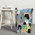 thumbnail image 5 of Picia Different Cats Large Laundry Basket, Waterproof, Freestanding Laundry Hamper, Collapsible Tall Clothes Hamper with Extended Handles-Small, 5 of 8