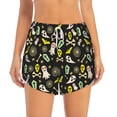 thumbnail image 4 of Lsque cartoon Skull spider web Printed Women's Running Shorts with Liner Pockets,Elastic Quick Dry Workout Athletic Gym Yoga Shorts,Womens High Waist Shorts-Medium, 4 of 9