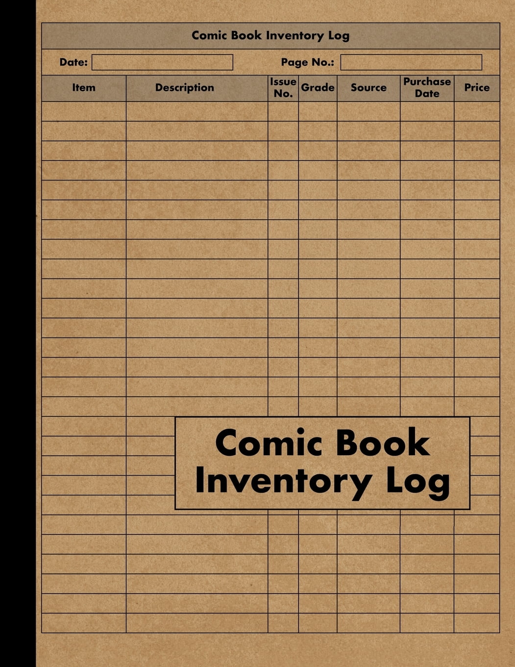 Comic Book Inventory Log Comic Collectors Log Book For Cataloging