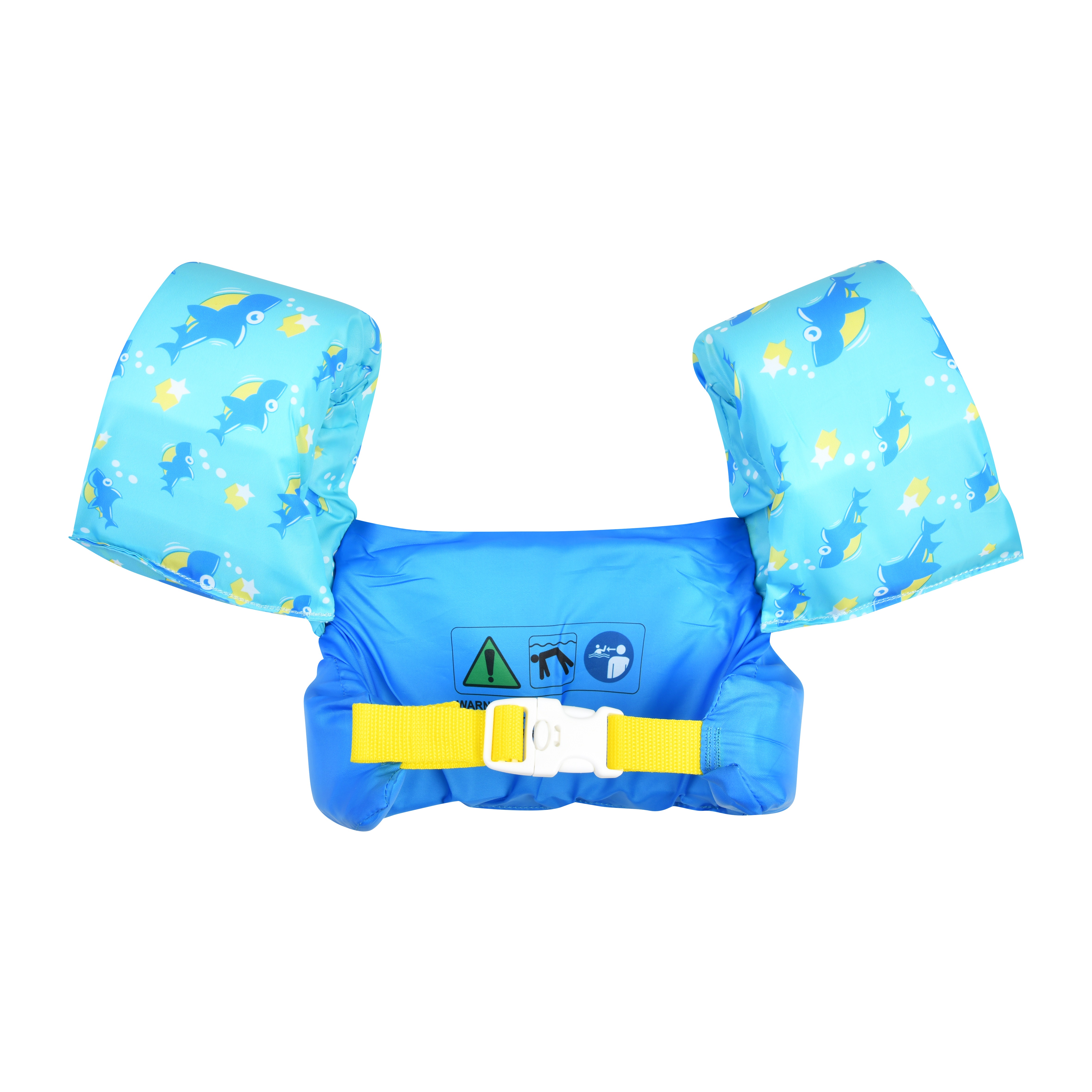 NEO-SPLASH Toddler Swim Vest with Armbands, Life Jackets for Kids Aged 1-3 (24.2-41.8 lbs), Blue Shark