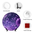 thumbnail image 4 of Kdxio Purple Bubble Abstract Art Bone China Decorative Plate Ceramic Decorative Plate for Home Office Wall Stand Decorative Plates for Home Bedroom-7in, 4 of 6