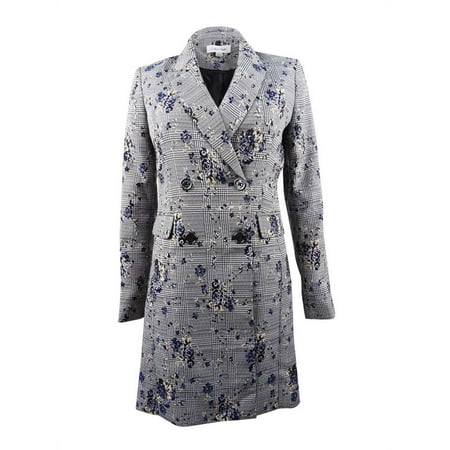 Calvin Klein Women's Floral-Printed Double-Breasted Jacket (8P, Regatta Multi)