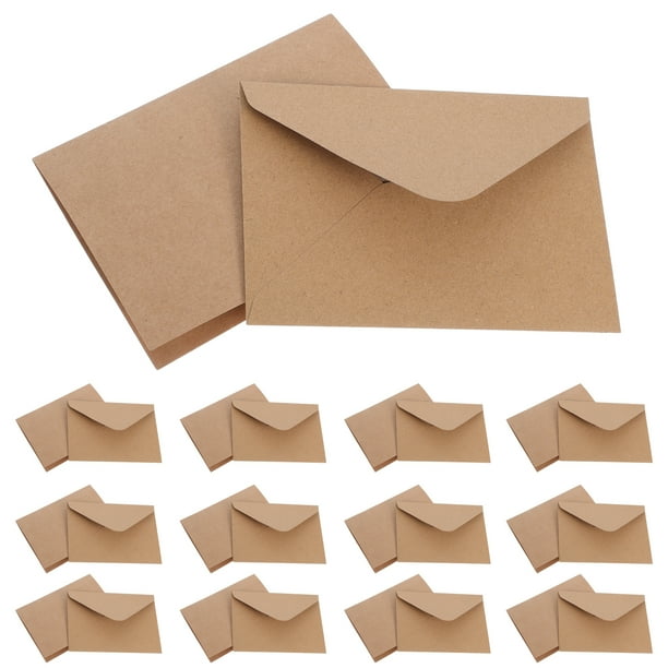 Juego de 120 tarjetas y sobres de papel kraft vintage, cartulina plegada en blanco para manualidades de cumpleaños, invitaciones de boda y saludos festivos