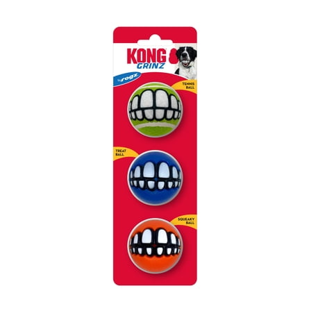 KONG® Grinz Tennis Balls by Rogz Dog Toys, Variety Pack, Small, 3 Count