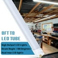 thumbnail image 4 of 12 PCS, 8 Foot LED Bulbs, 100W 15000lm 6500K, Super Bright, T8 T10 T12 LED Tube Lights, FA8 Single Pin LED Lights, Frosted cover, 8 Foot LED Bulbs to Replace Fluorescent Light Bulbs, 4 of 7