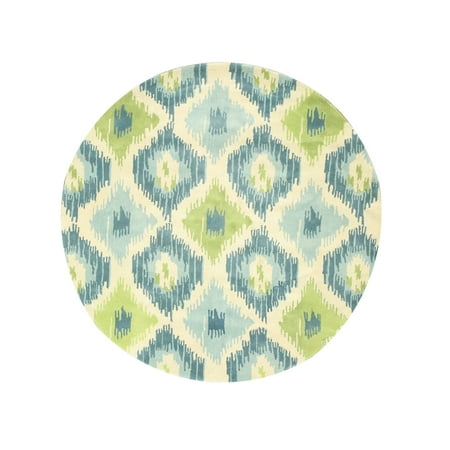 - Hand-tufted Wool Ivory Contemporary Abstract Seagrass Ikat Rug